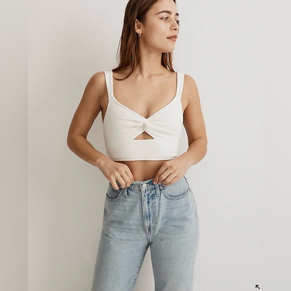 Madewell: Cutout Knot-Front Crop Tank Top - Picture 2 of 9